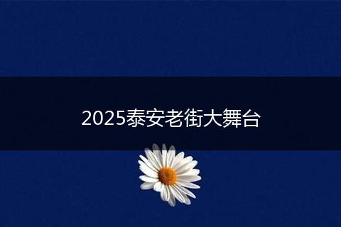 2025泰安老街大舞台