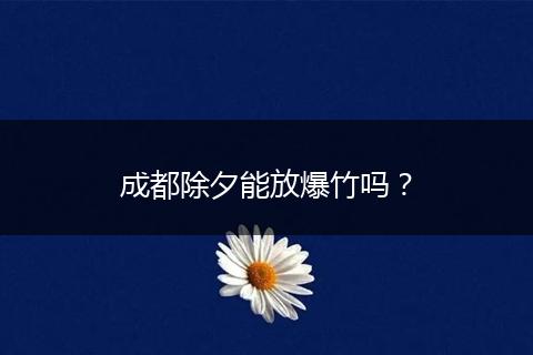 成都除夕能放爆竹吗？