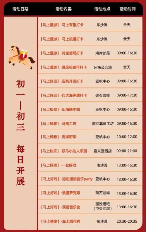 2026年宁波松兰山滨海旅游度假区春节活动表（时间+地点）