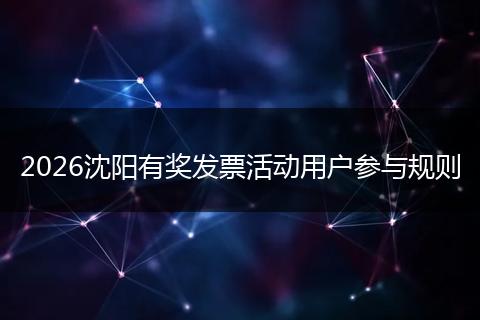2026沈阳有奖发票活动用户参与规则