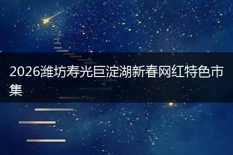 2026潍坊寿光巨淀湖新春网红特色市集