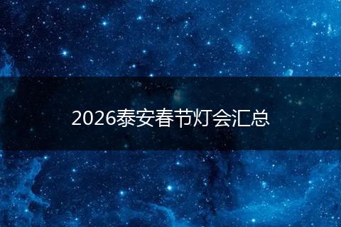 2026泰安春节灯会汇总