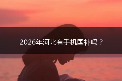 2026年河北有手机国补吗？