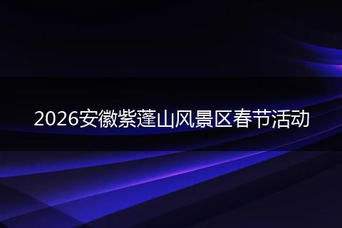 2026安徽紫蓬山风景区春节活动