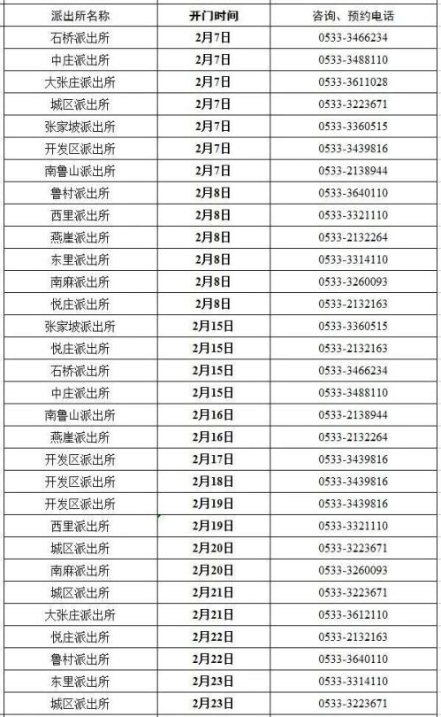 2026春节期间淄博户政窗口办公时间