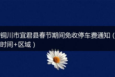 铜川市宜君县春节期间免收停车费通知（时间+区域）