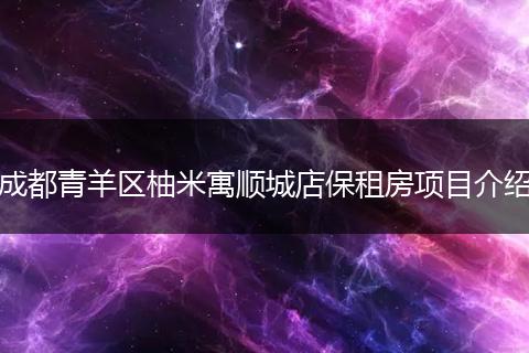 成都青羊区柚米寓顺城店保租房项目介绍