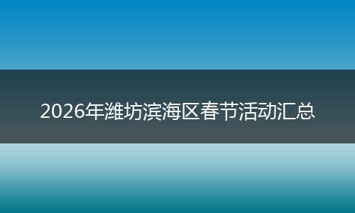 2026年潍坊滨海区春节活动汇总
