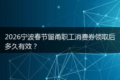 2026宁波春节留甬职工消费券领取后多久有效？