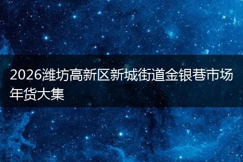 2026潍坊高新区新城街道金银巷市场年货大集