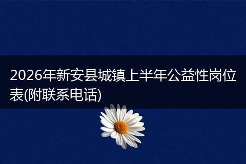 2026年新安县城镇上半年公益性岗位表(附联系电话)