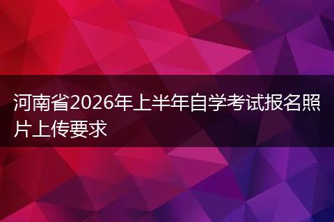 河南省2026年上半年自学考试报名照片上传要求