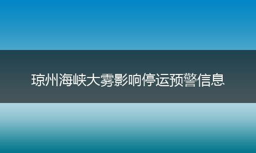 琼州海峡大雾影响停运预警信息