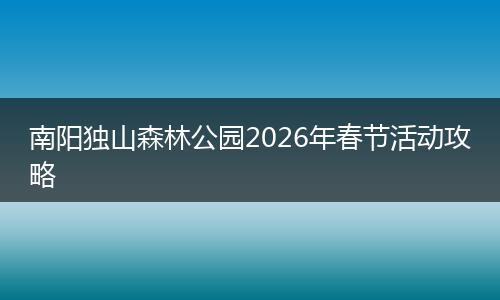 南阳独山森林公园2026年春节活动攻略