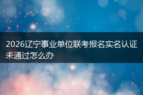 2026辽宁事业单位联考报名实名认证未通过怎么办