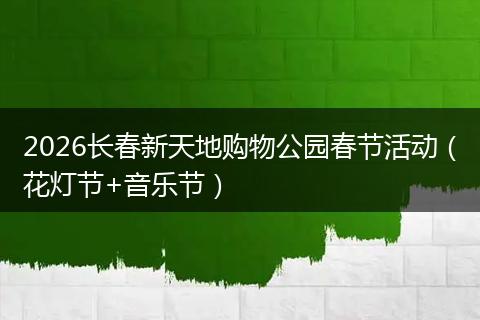 2026长春新天地购物公园春节活动（花灯节+音乐节）