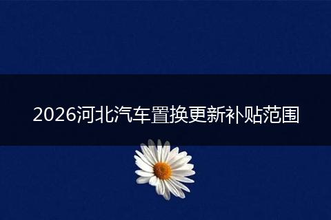 2026河北汽车置换更新补贴范围