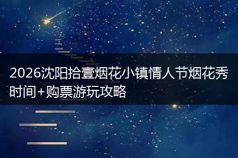 2026沈阳拾壹烟花小镇情人节烟花秀时间+购票游玩攻略