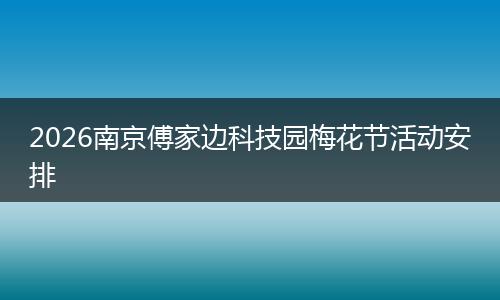 2026南京傅家边科技园梅花节活动安排