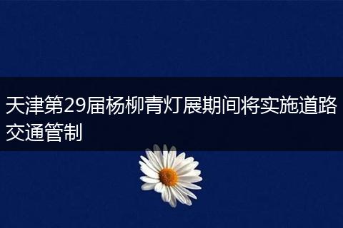 天津第29届杨柳青灯展期间将实施道路交通管制