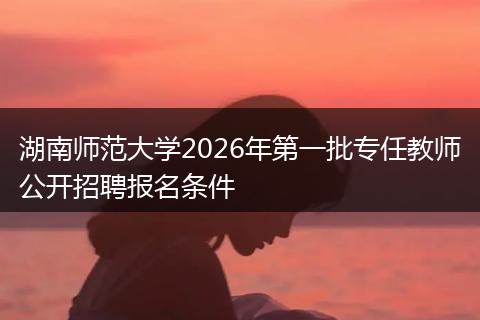 湖南师范大学2026年第一批专任教师公开招聘报名条件