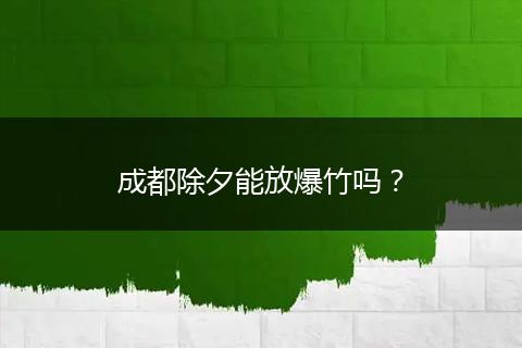 成都除夕能放爆竹吗？