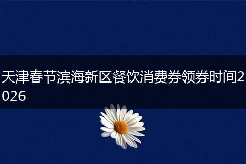 天津春节滨海新区餐饮消费券领券时间2026