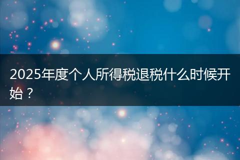 2025年度个人所得税退税什么时候开始？