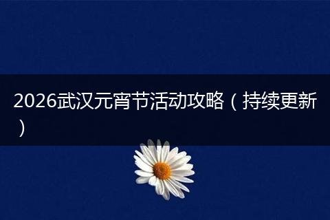 2026武汉元宵节活动攻略（持续更新）