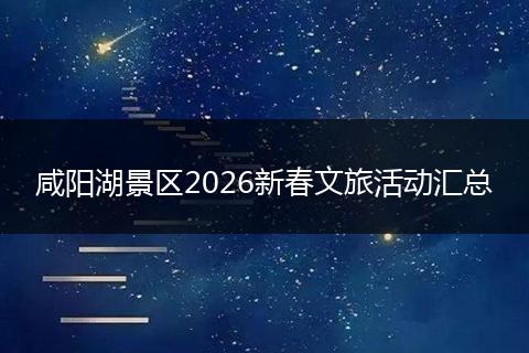 咸阳湖景区2026新春文旅活动汇总