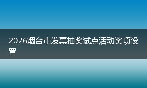 2026烟台市发票抽奖试点活动奖项设置