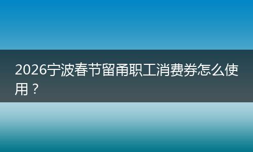2026宁波春节留甬职工消费券怎么使用？