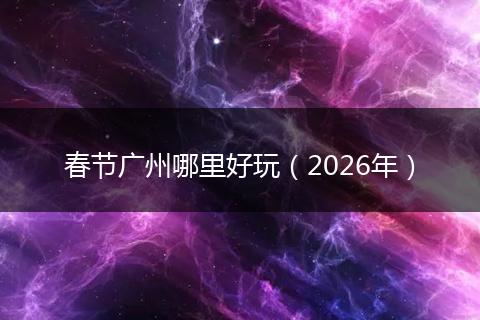 春节广州哪里好玩（2026年）