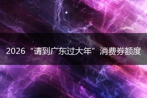 2026“请到广东过大年”消费券额度