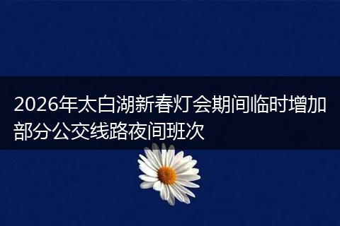 2026年太白湖新春灯会期间临时增加部分公交线路夜间班次