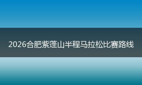 2026合肥紫蓬山半程马拉松比赛路线