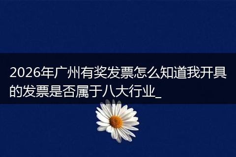 2026年广州有奖发票怎么知道我开具的发票是否属于八大行业_