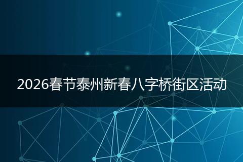 2026春节泰州新春八字桥街区活动