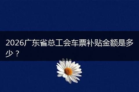 2026广东省总工会车票补贴金额是多少？