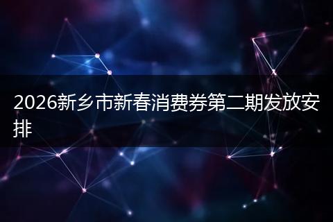 2026新乡市新春消费券第二期发放安排