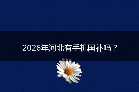 2026年河北有手机国补吗？