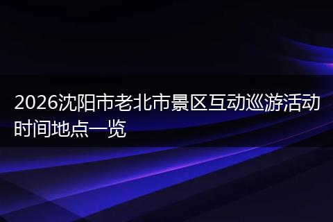 2026沈阳市老北市景区互动巡游活动时间地点一览