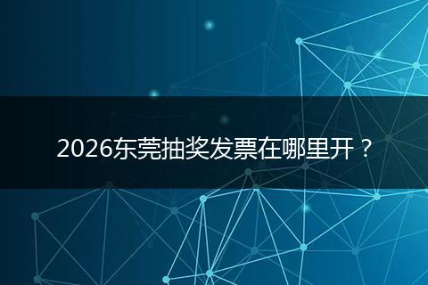 2026东莞抽奖发票在哪里开？