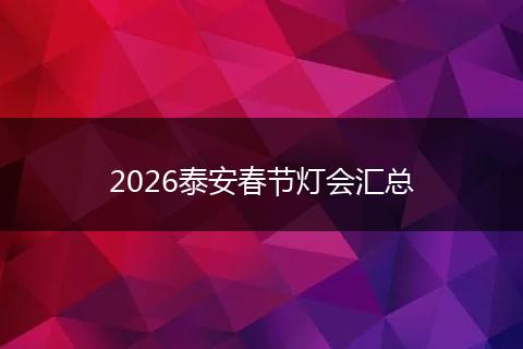 2026泰安春节灯会汇总