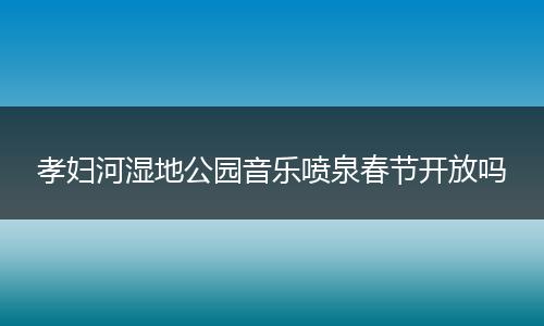 孝妇河湿地公园音乐喷泉春节开放吗
