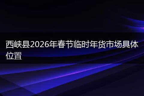 西峡县2026年春节临时年货市场具体位置