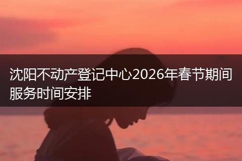 沈阳不动产登记中心2026年春节期间服务时间安排