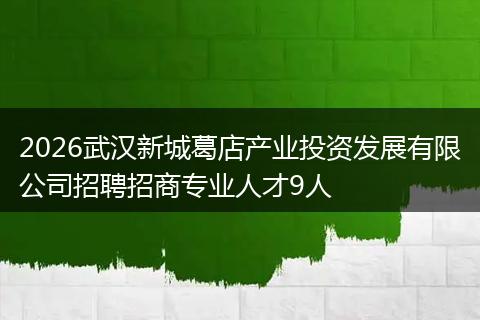 2026武汉新城葛店产业投资发展有限公司招聘招商专业人才9人