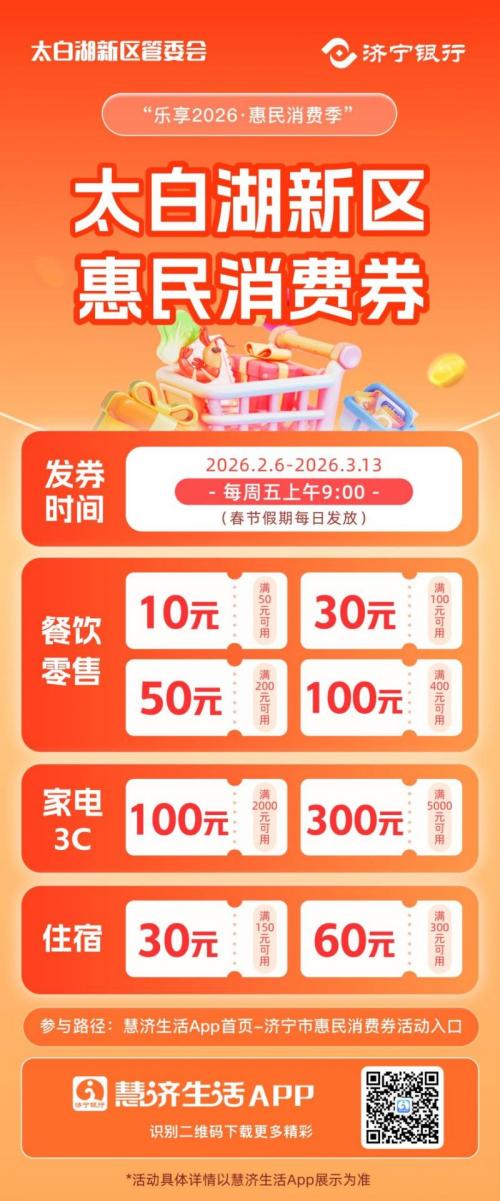 2026济宁春节消费券领取时间（附入口）