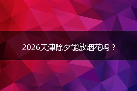 2026天津除夕能放烟花吗？